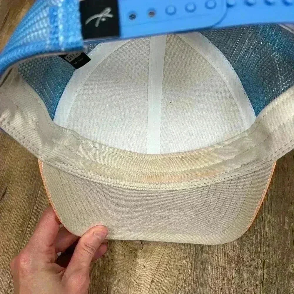 Gracy Folly Colorblock Mesh Snapback Adjustable Hat Orange Blue Trucker